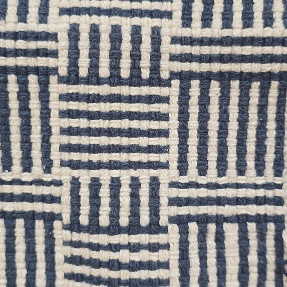 LYDIA COLLECTION BLUE AND WHITE HANDCRAFTED ACCENT RUGS BUNDLE OF 2 - Picture 2 of 8